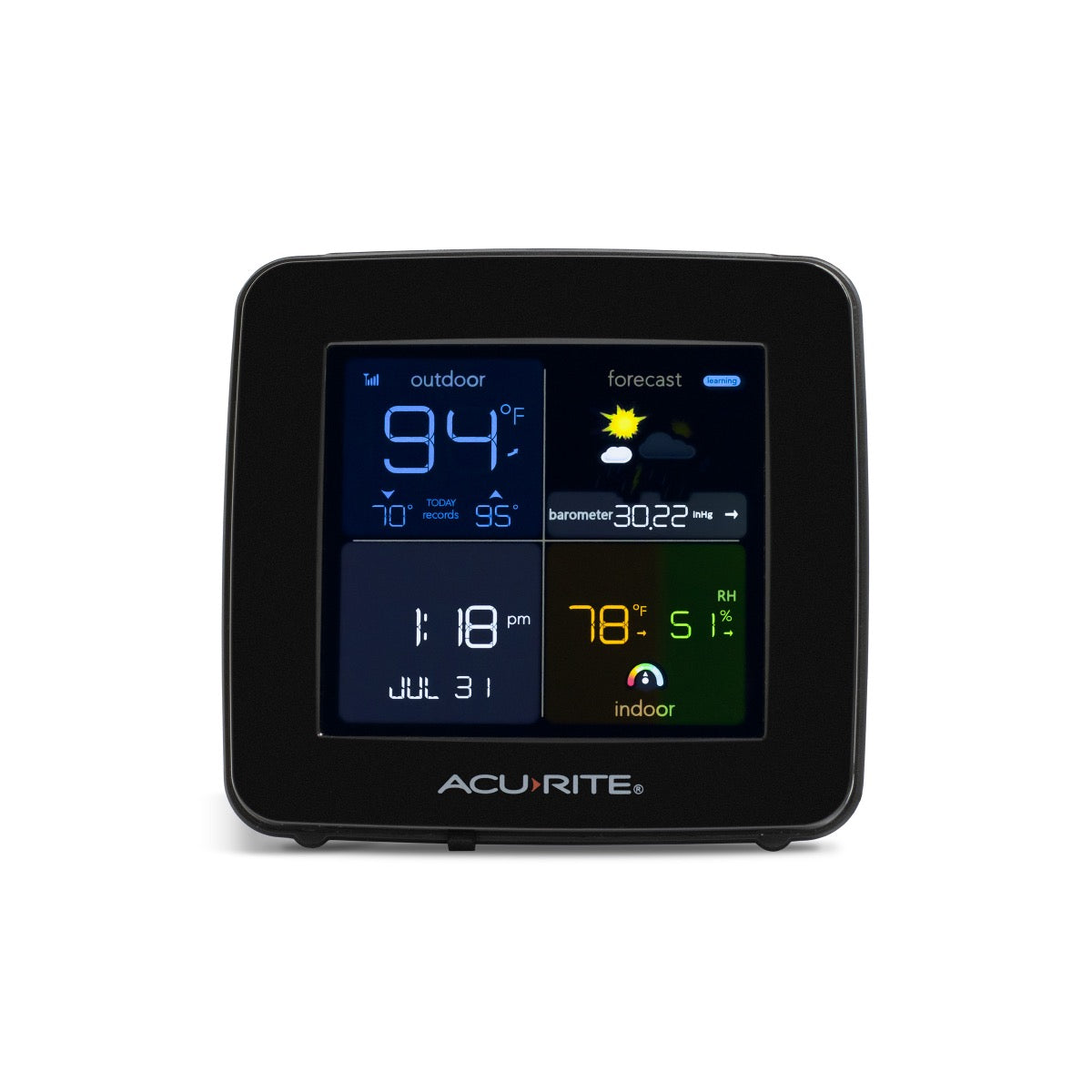 Square Color Weather Station with Programmable Alarms