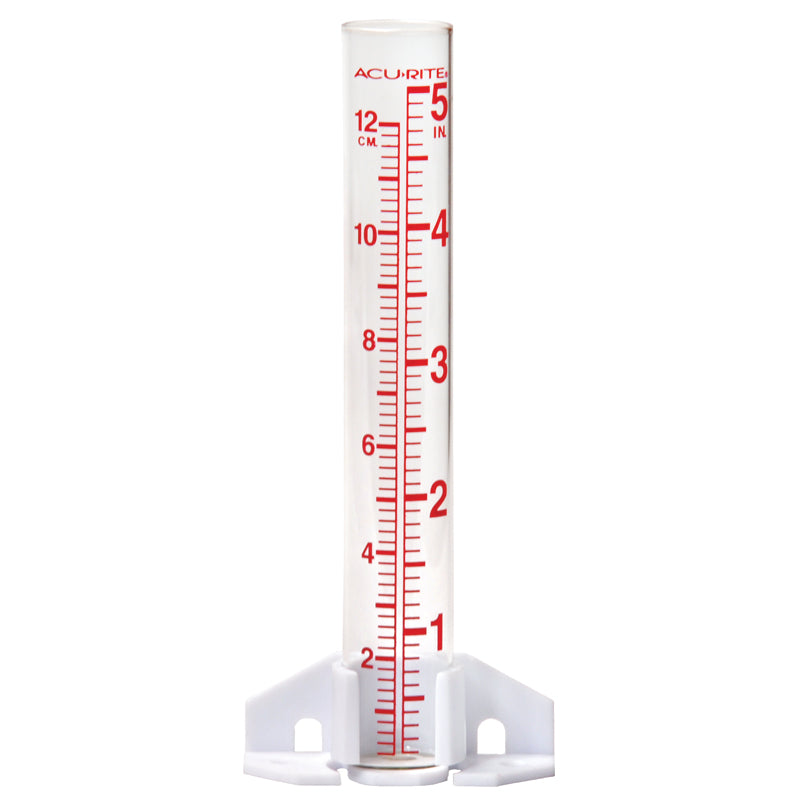 5-inch Capacity Glass Rain Gauge