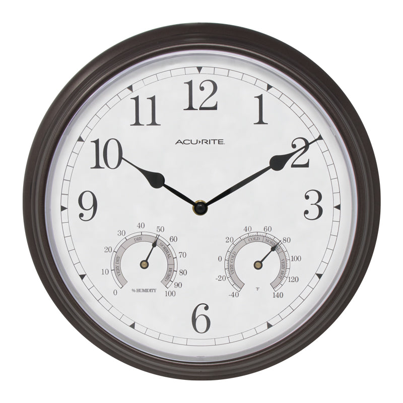 13-inch Outdoor Clock with Thermometer and Humidity