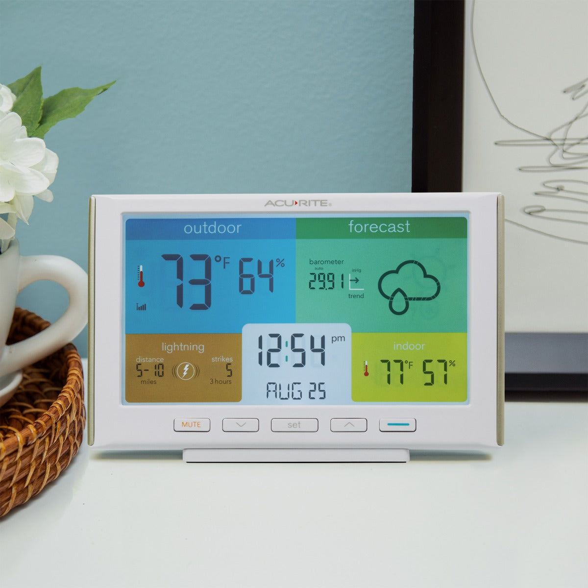 Weather Station with Lightning and Indoor/Outdoor Temperature and Humidity