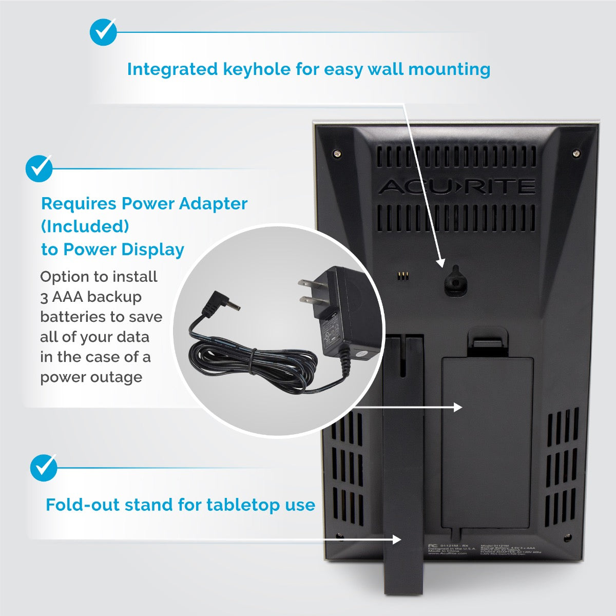 Weather Station Display - AcuRite Weather Monitoring Devices Back