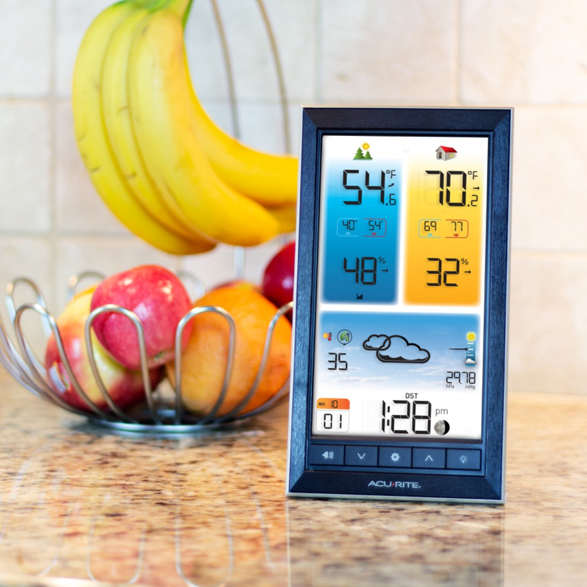 Digital Color Weather Station with Digital Meat Thermometer & Timer with Pager