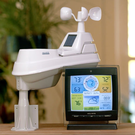 AcuRite Iris® (5-in-1) Weather Station with Color Display for Indoor and Outdoor Temperature and Humidity, Wind & Rain with Built-In Barometer