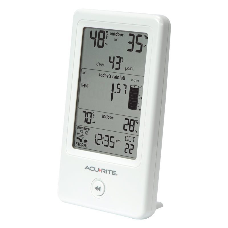 Digital Rain Gauge with Indoor/Outdoor Temperature and Storm Alert