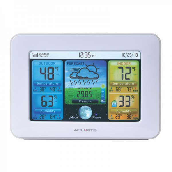Weather Forecaster with Indoor/Outdoor Temperature and Moon Phase (2 Color Options)