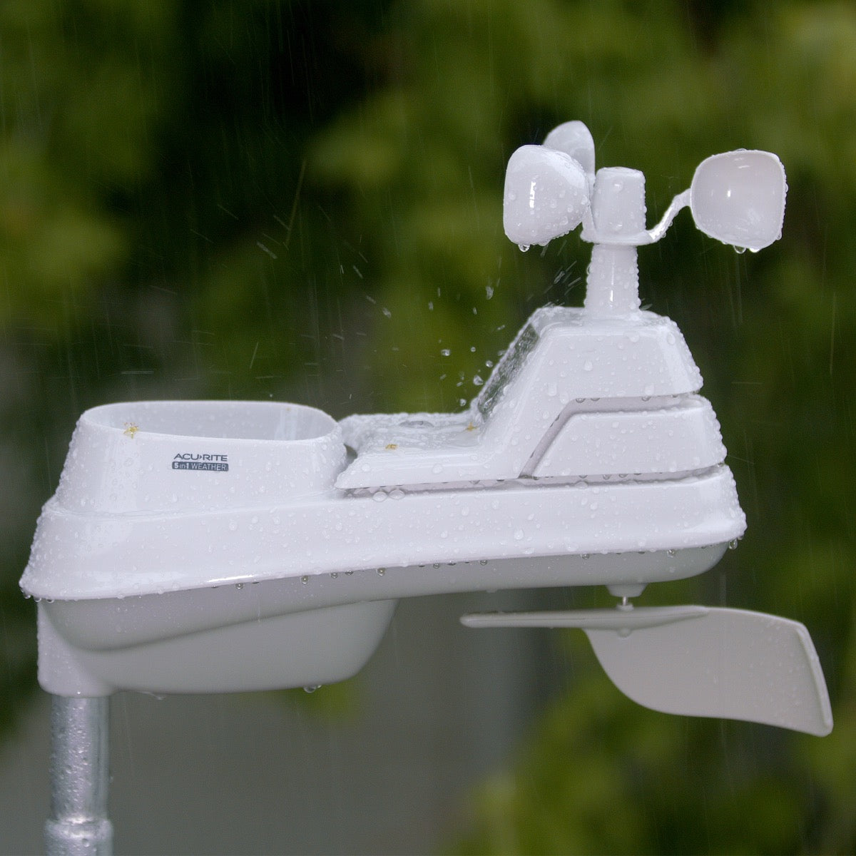 Iris (5-in-1) Wireless Home Weather Station with Indoor/Outdoor Thermometer, Wind Anemometers, Rain Gauge, and Barometer