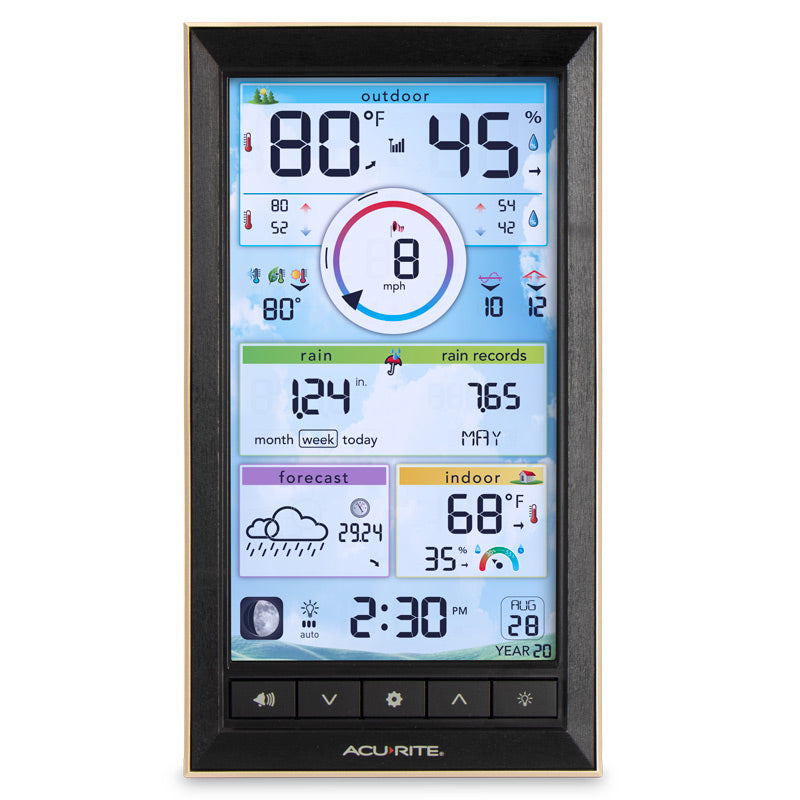 Front View of LCD Color Display for PRO+ 5-in-1 Weather Station – AcuRite Weather Technology
