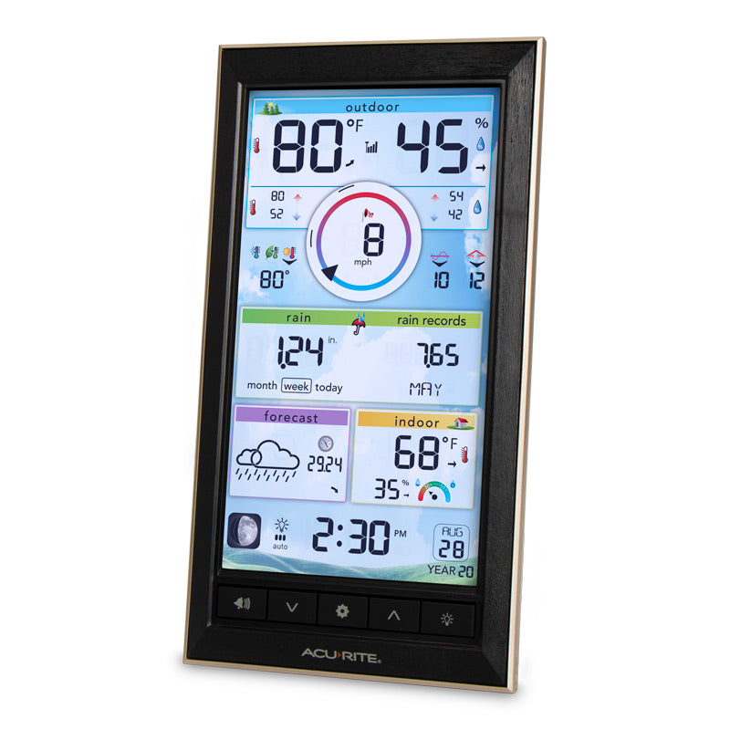 Angled View of LCD Color Display for PRO+ 5-in-1 Weather Station – AcuRite Weather Technology