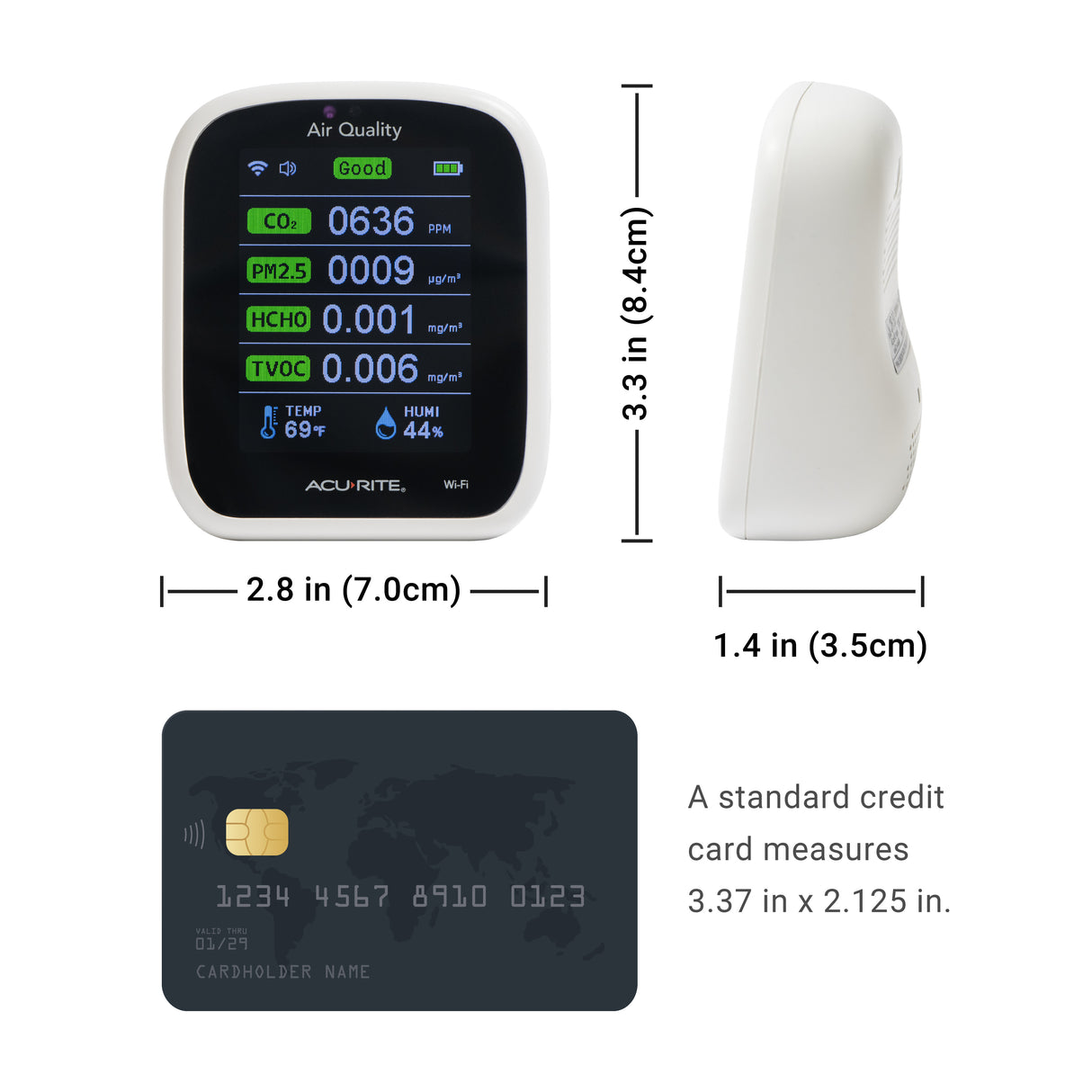 8-in-1 Smart Indoor Air Quality Monitor with Wi-Fi