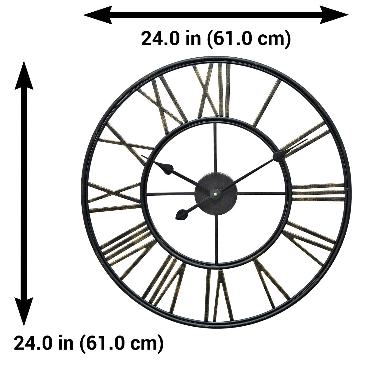 24-inch Metal Indoor Wall Clock