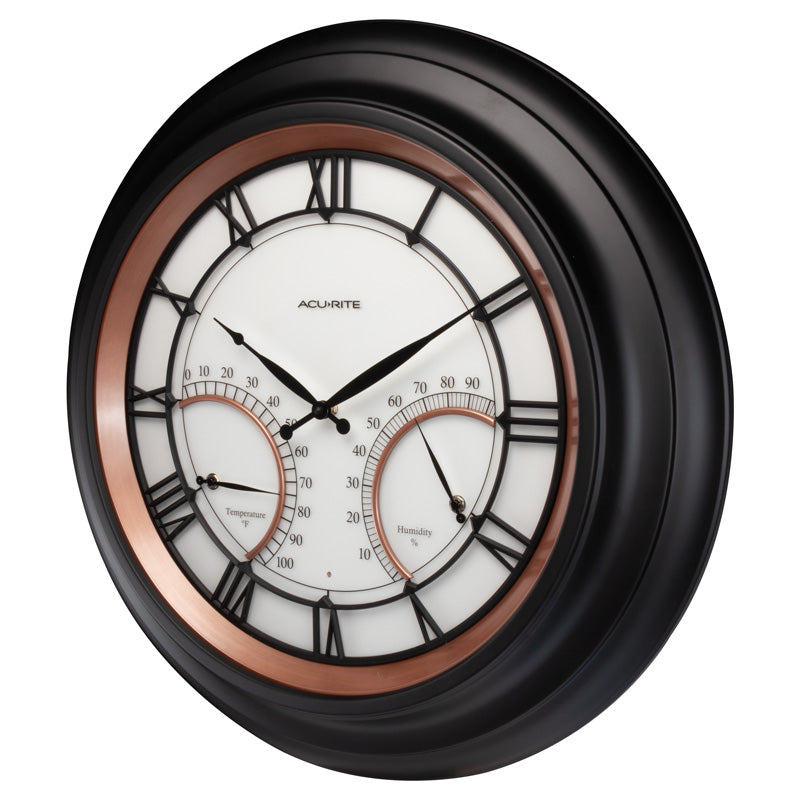24” Illuminated LED Large Outdoor Decorative Clock with Thermometer and Hygrometer Combo - AcuRite Clocks - View 4