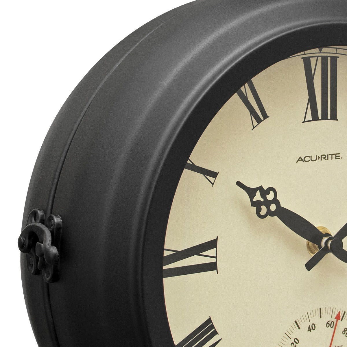 9” Indoor/Outdoor Round Double-Sided Hanging Clock