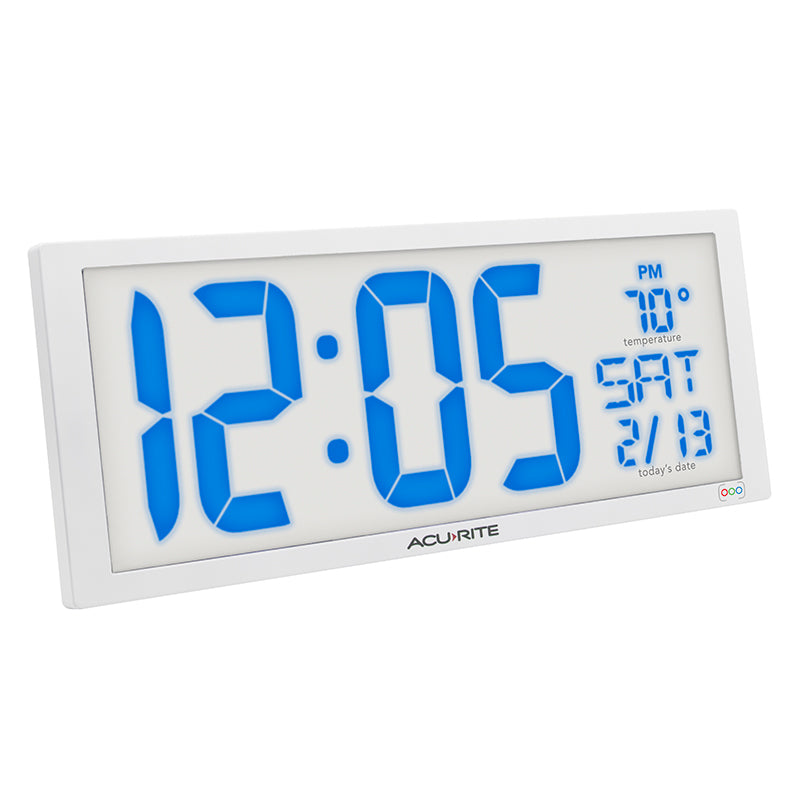 Multicolor LED 14.5" Oversized, Clock with Indoor Temperature and Date – view 4 – AcuRite Clocks