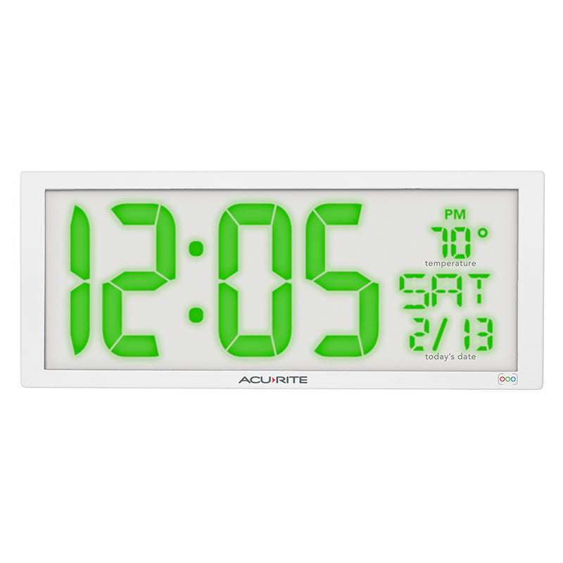 Multicolor LED 14.5" Oversized, Clock with Indoor Temperature and Date – view 8 – AcuRite Clocks