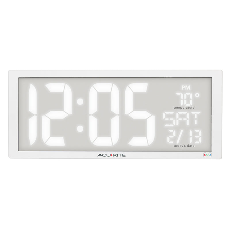 Multicolor LED 14.5" Oversized, Clock with Indoor Temperature and Date – view 9– AcuRite Clocks