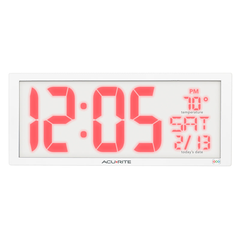 Multicolor LED 14.5" Oversized, Clock with Indoor Temperature and Date – view 11 – AcuRite Clocks