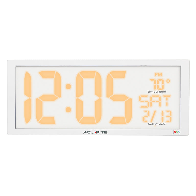 Multicolor LED 14.5" Oversized, Clock with Indoor Temperature and Date – view 12 – AcuRite Clocks