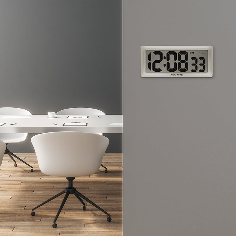 13.5” Large Digital Indoor Wall Clock with Intelli-Time Technology