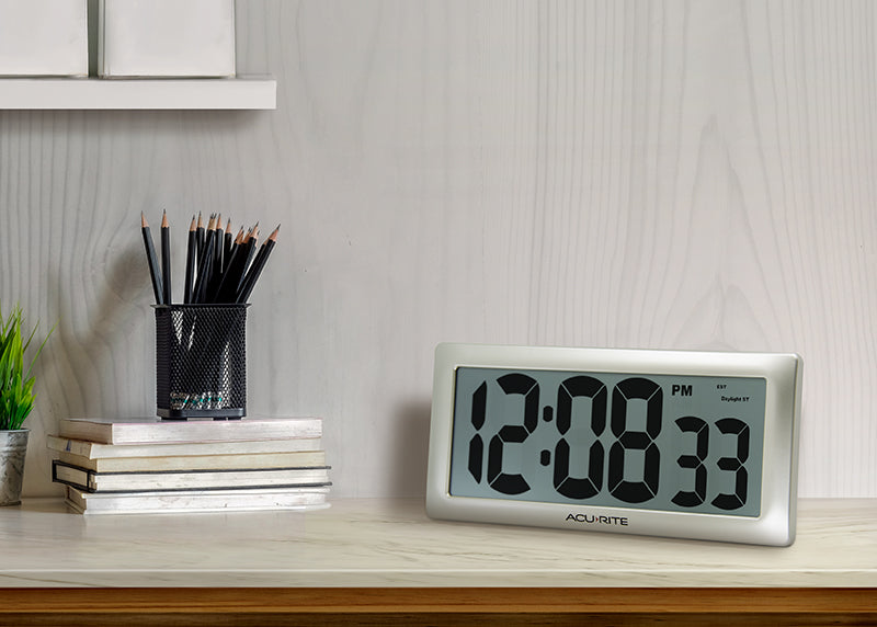 13.5” Large Digital Indoor Wall Clock with Intelli-Time Technology