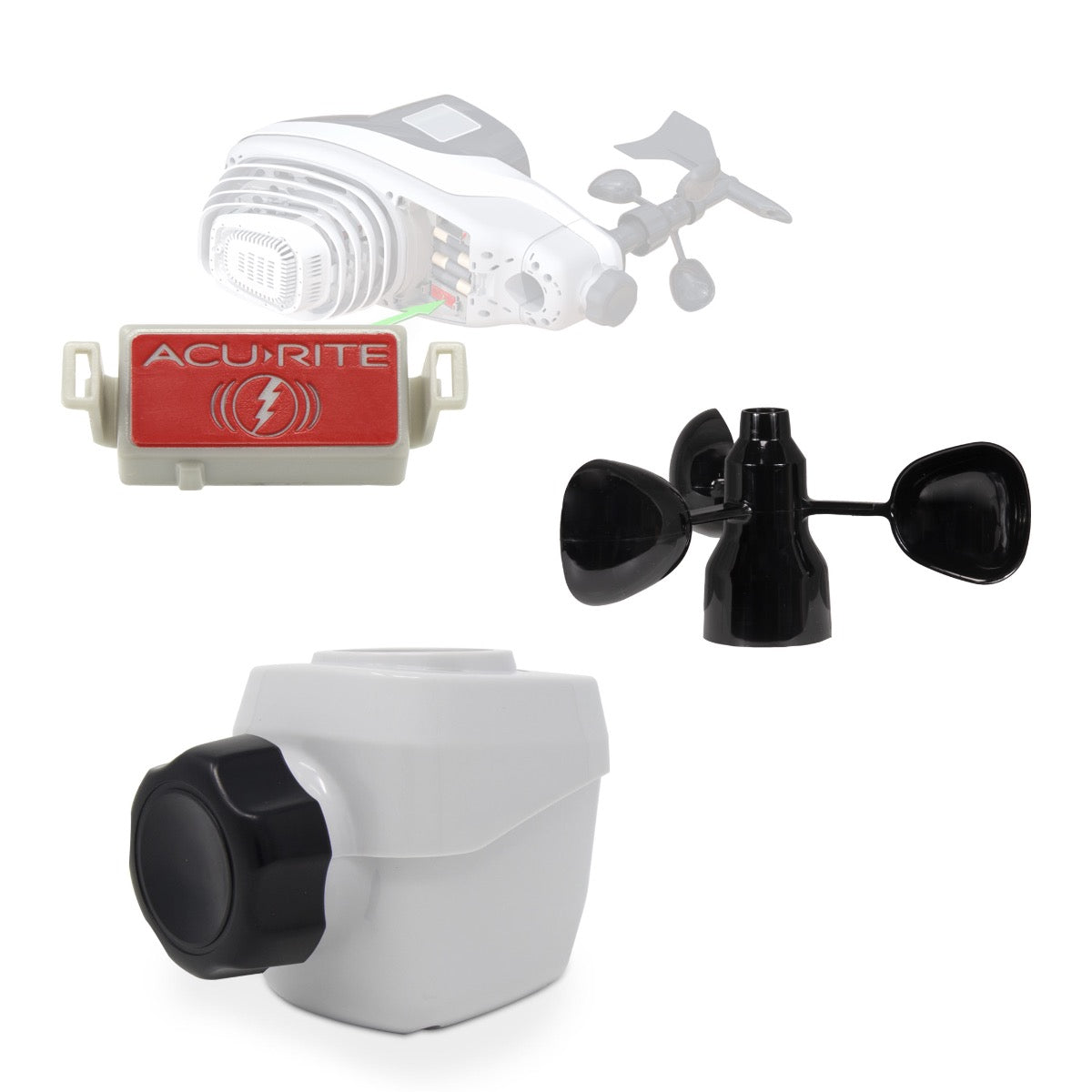 AcuRite Atlas Lightning Detection Sensor with Wind Extension and Wind Cup Replacement