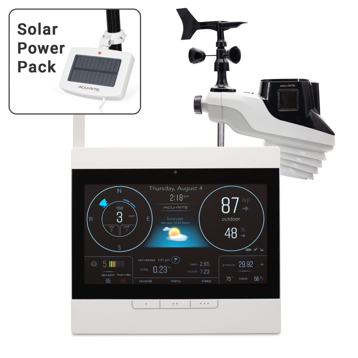 AcuRite Atlas Weather Station with White HD Display and Solar Power Pack