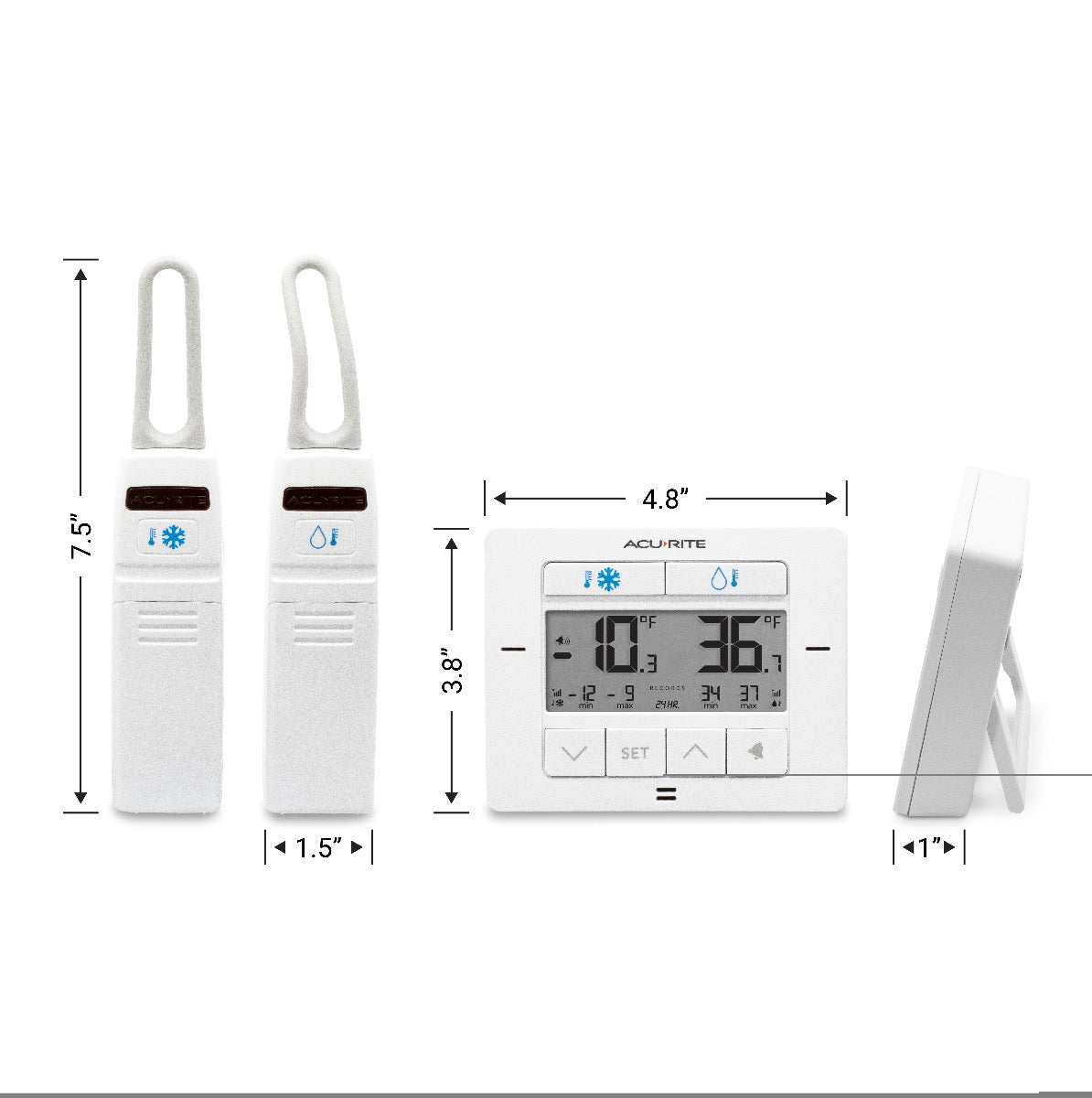 Digital Refrigerator and Freezer Thermometer - White