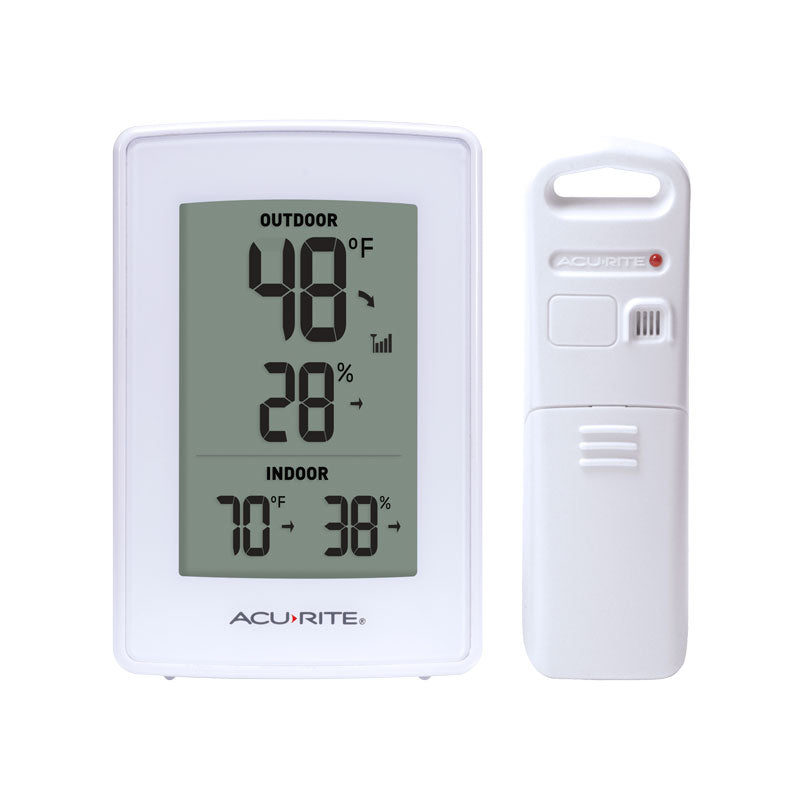 White Indoor Outdoor Digital Thermometer and Humidity Gauge
