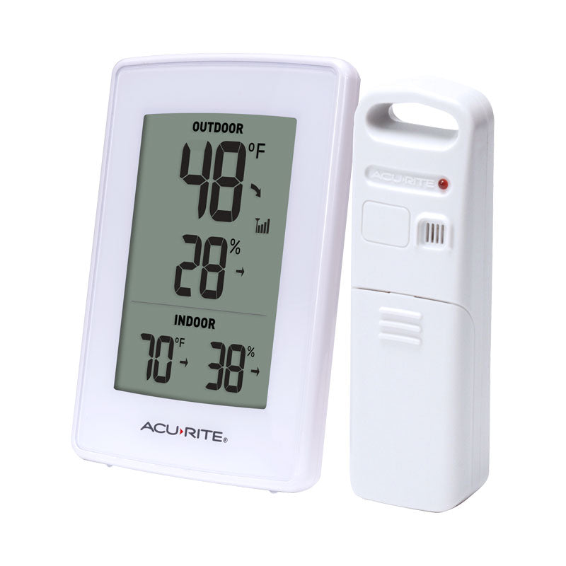 White Indoor Outdoor Digital Thermometer and Humidity Gauge