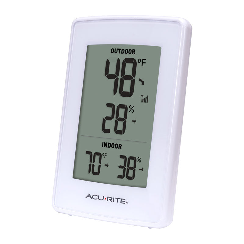 White Indoor Outdoor Digital Thermometer and Humidity Gauge