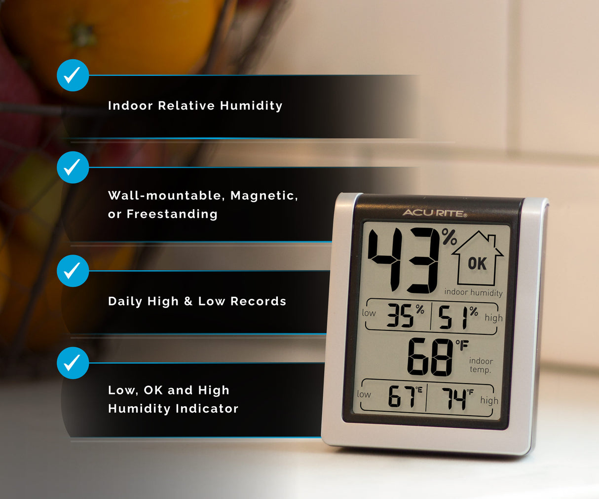 AcuRite Indoor Temperature and Humidity Monitor