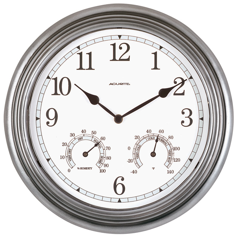 13-inch Outdoor Clock with Thermometer and Humidity
