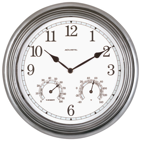 13-inch Outdoor Clock with Thermometer and Humidity
