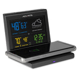 weather forecaster with wireless charger side image with phone