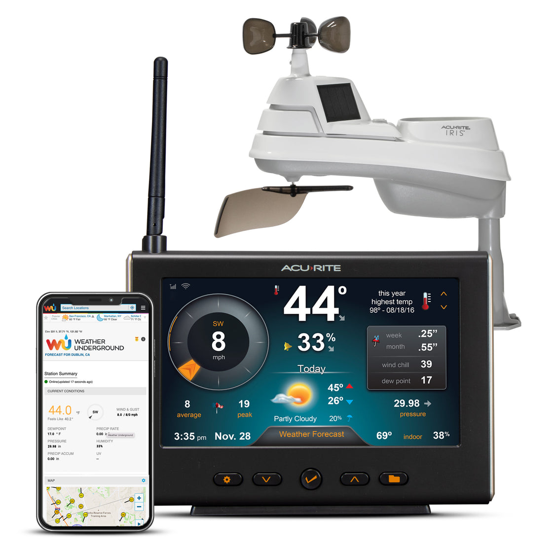 High-Definition 5-in-1 Weather Station with Wi-Fi to Weather ...