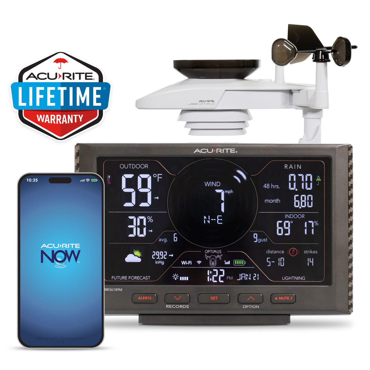 AcuRite Optimus Weather Station with Wi-Fi LCD Black Display
