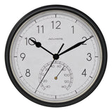 9.3-inch Black Outdoor Clock with Thermometer