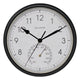 9.3-inch Black Outdoor Clock with Thermometer