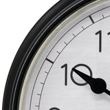 9.3-inch Black Outdoor Clock with Thermometer