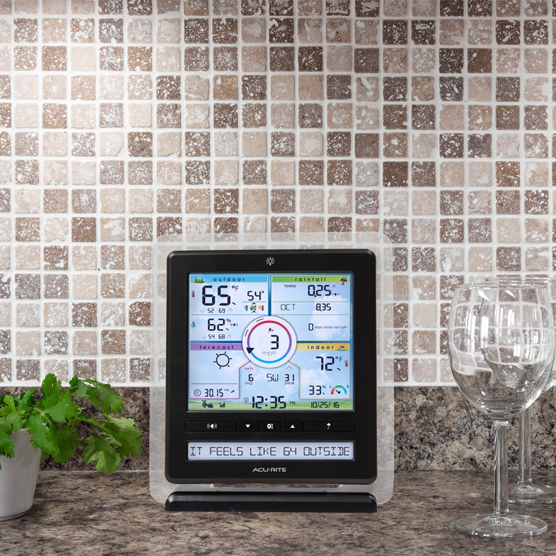 AcuRite Pro Weather Statio display on a counter - AcuRite Weather Monitoring Devices