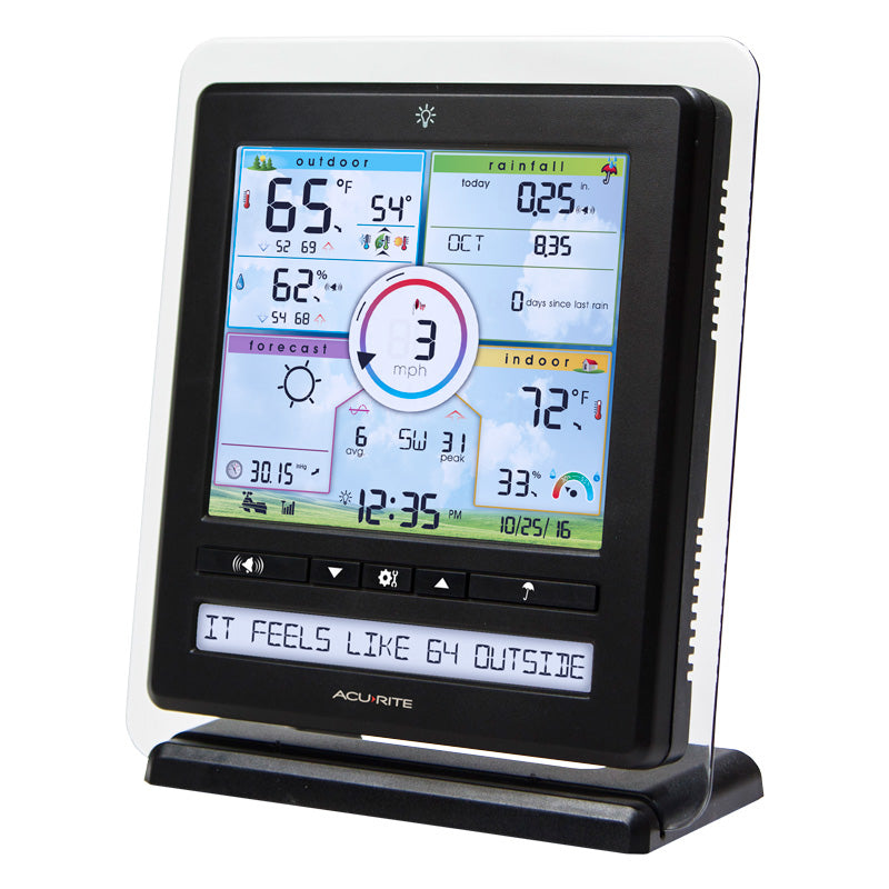 Angled view of the AcuRite Pro Weather Statio display - AcuRite Weather Monitoring Devices