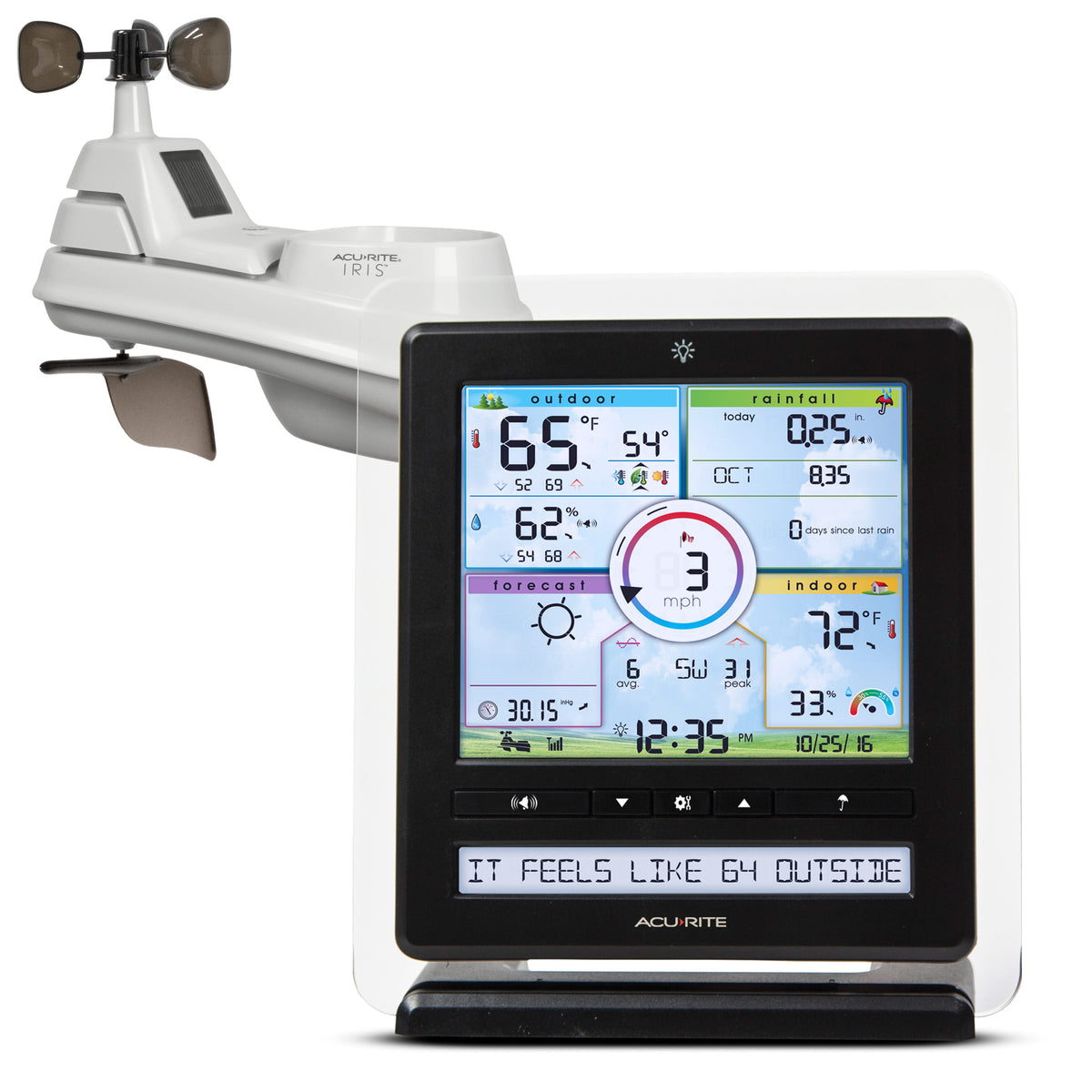 AcuRite Iris Weather Station with Color Display, Weather Ticker