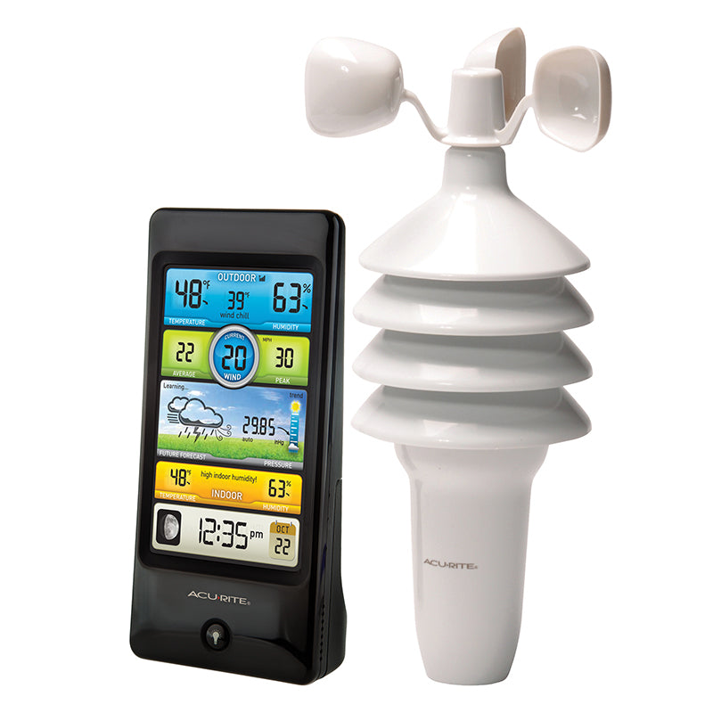 Angled view of the Pro Color Weather Station with Wind Speed - AcuRite Weather Monitoring Devices