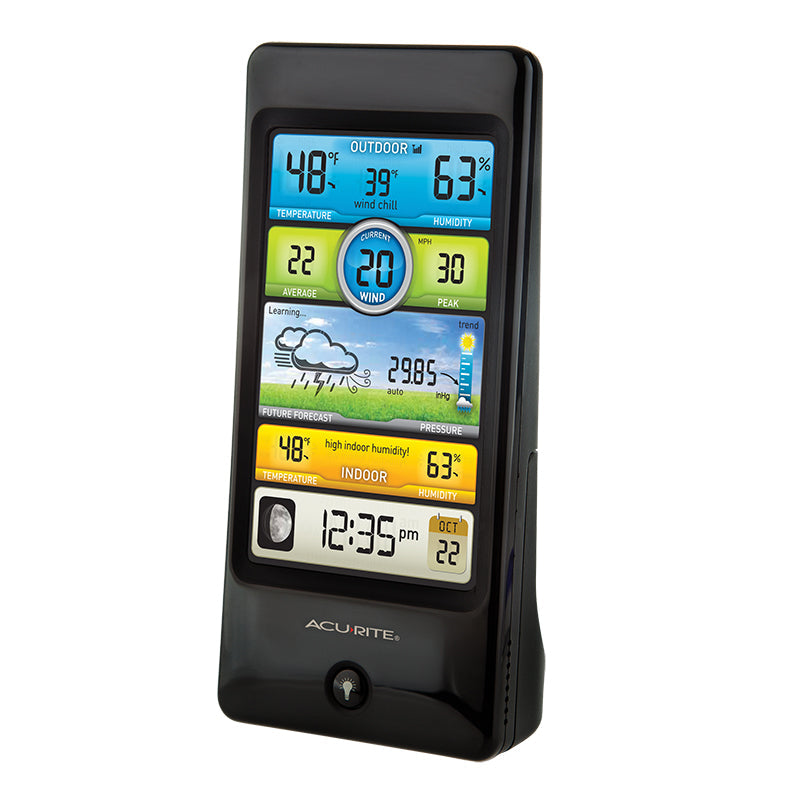 Angled view of the Pro Color Weather Station Display- AcuRite Weather Monitoring Devices