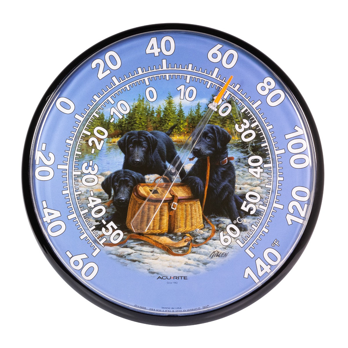 12.5-inch Lab Puppies Thermometer - AcuRite Clocks