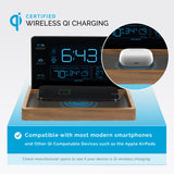 Weather Valet with Qi-Certified Wireless Charging Pad and Alarm Clock Callout