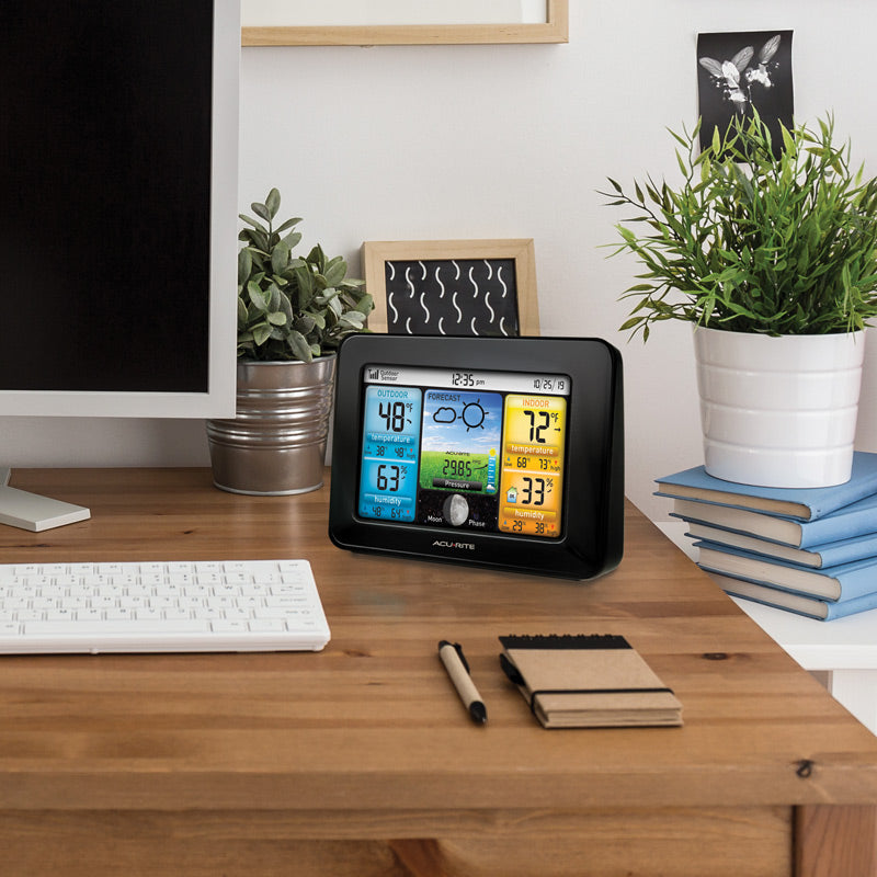 Weather Forecaster with Indoor/Outdoor Temperature and Moon Phase (2 Color Options)