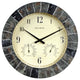 14-inch Faux Slate Outdoor Clock with Thermometer and Humidity