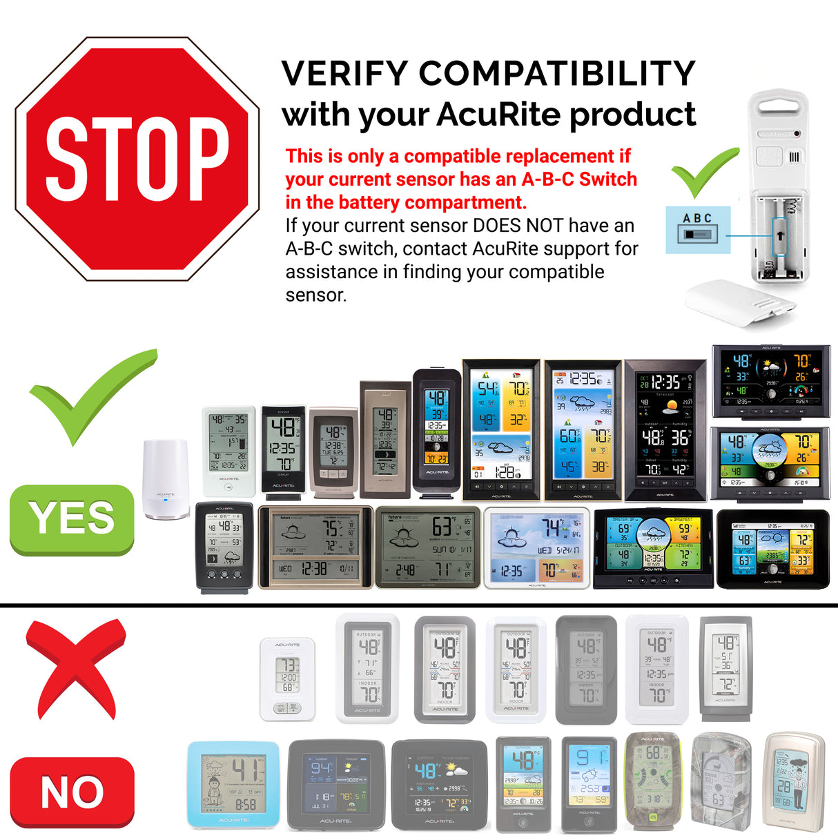 Add-on / Replacement Wireless Sensor (3 Options for Compatibility)