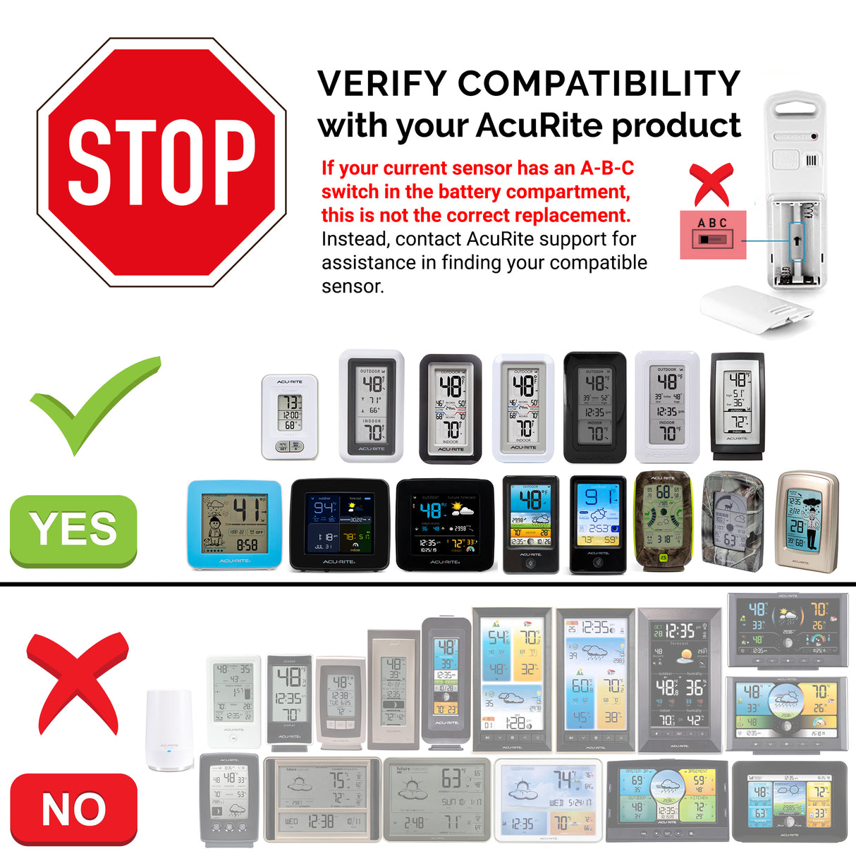 Add-on / Replacement Wireless Sensor (3 Options for Compatibility)