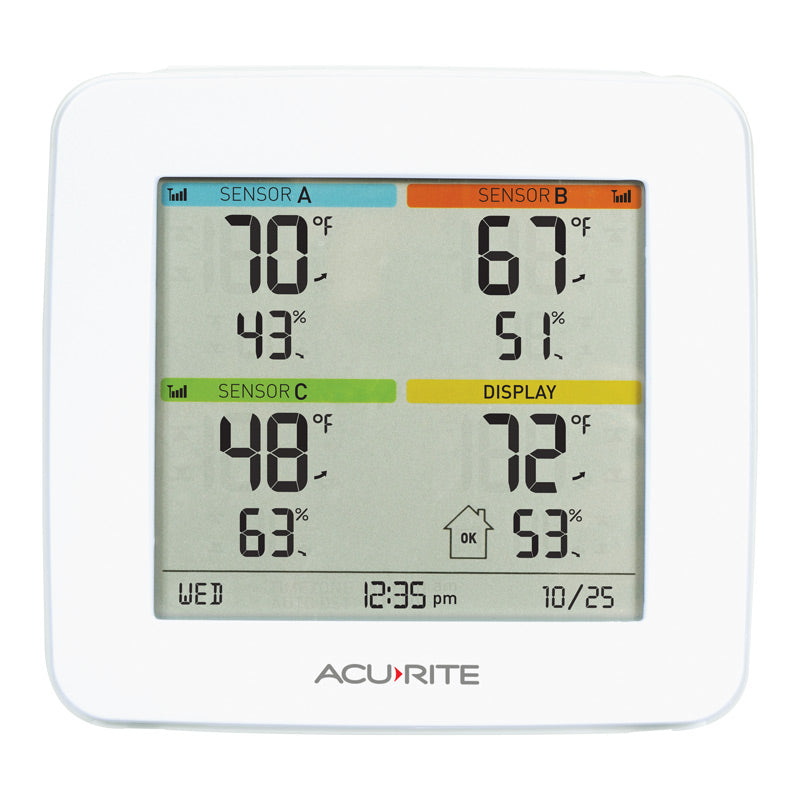 Temperature and Humidity Station with 3 Indoor Sensors